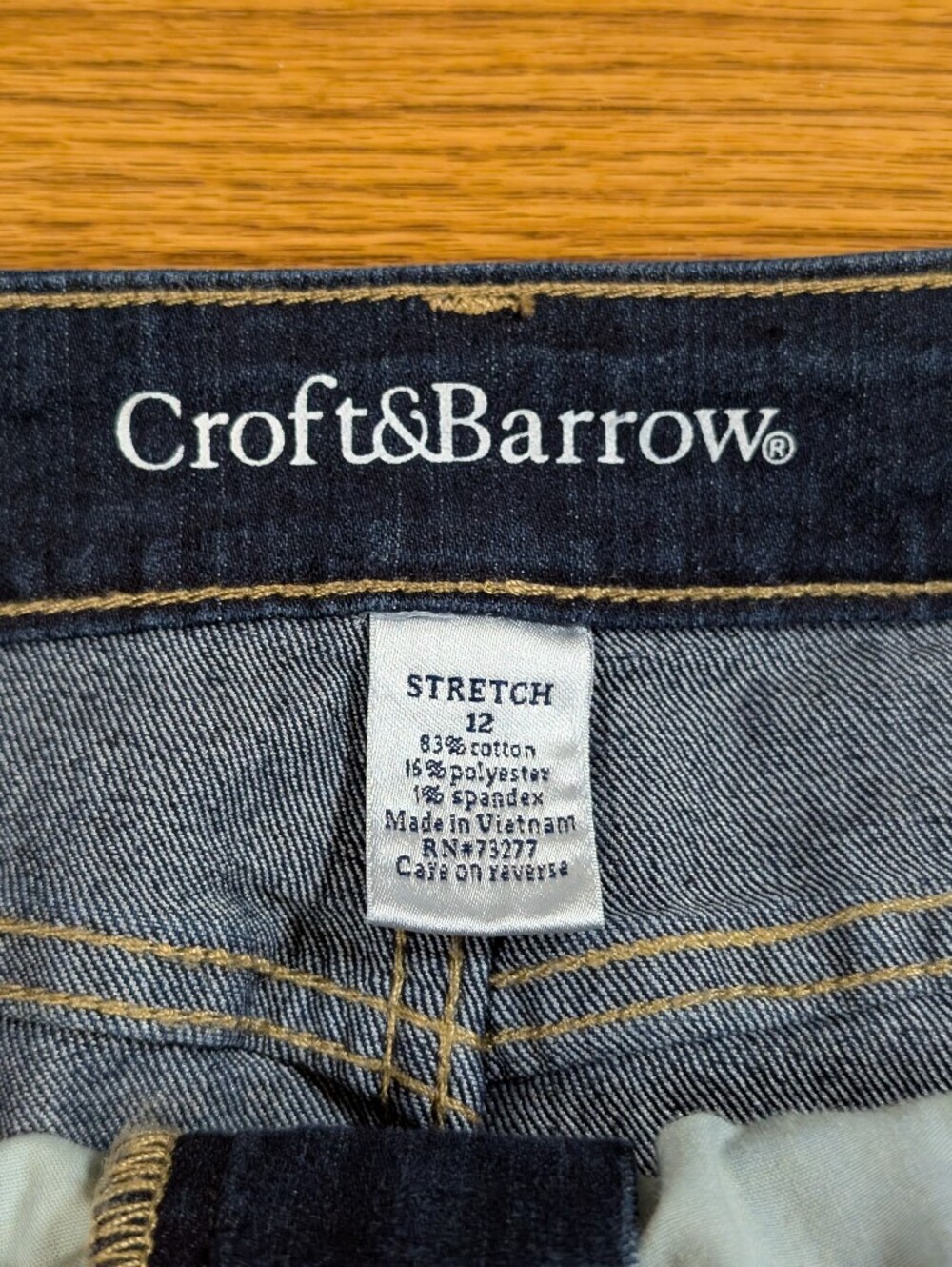 Croft & Barrow Classic Fit Denim Skirt Dark Wash Stretch Women's Size 12 - Picture 4 of 6